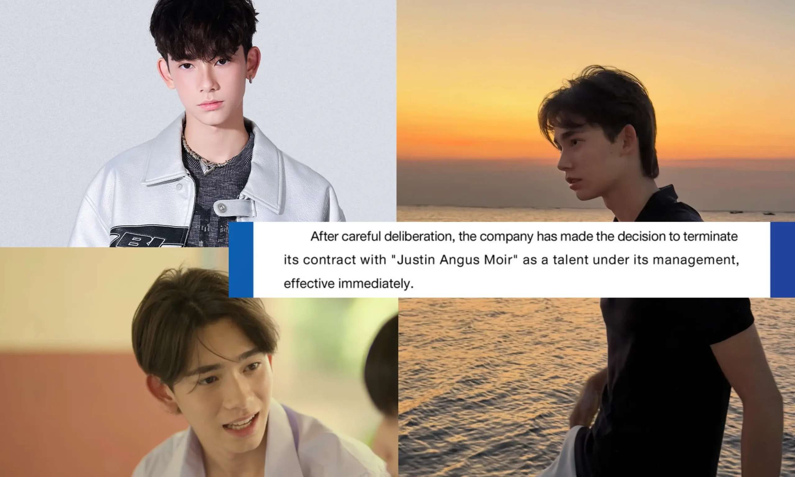 GMMTV Terminates Contract of Teen Artist Justin Angus Moir After Fans Digs About his Controversial Reposts on TikTok